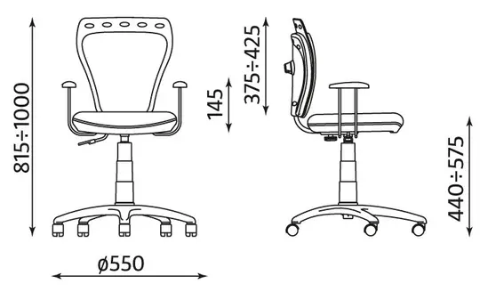 Детски стол ЧЕРЕШИ- размери