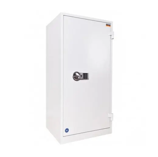 Архивен шкаф PMT огнеупорен с 3 отделения 122x60x52 см, бял, сниман отпред