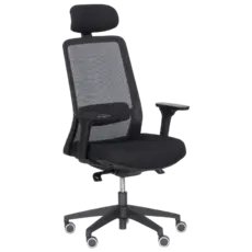 Директорски стол АЛЕКСИ-снимка отпред, черен цвят