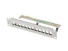 Пач панел Lanberg patch panel blank 12 port 1U 10' ftp for keystone modules grey v2