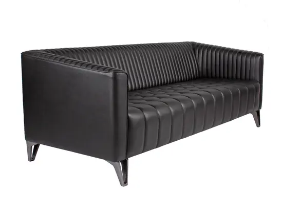 Диван триместен РЕСЕН LMA 03 - черен на цвят, сниман отстрани