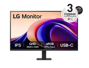Монитор LG 27U631A-B, 27' QHD LED AG, IPS, 100Hz, 5ms, 250 cdm2, 1000:1, QHD (2560 x 1440), sRGB 99% , HDR 10, USB-C (PD 15W), HDMI, LG Switch, Dynamic Action Sync, Reader mode, Headphone out, Tilt, Black
