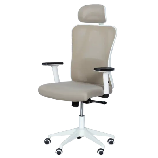 Директорски стол МЕЛИСА- меш, бяла кръстачка