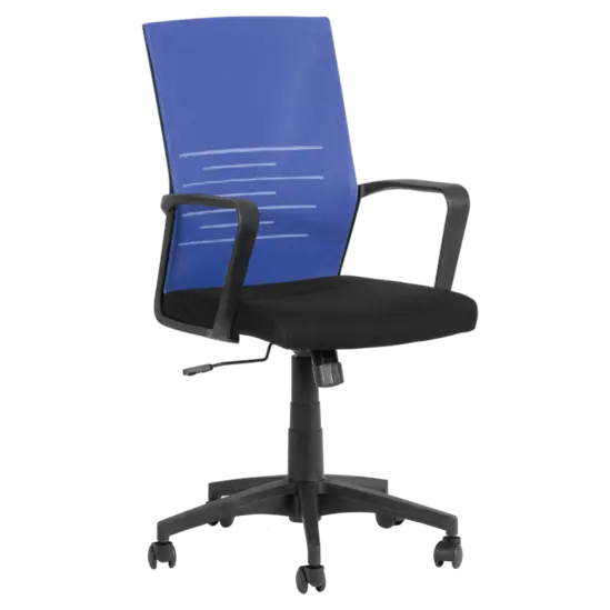 Офис стол МИРО- син гръб, черна седалка