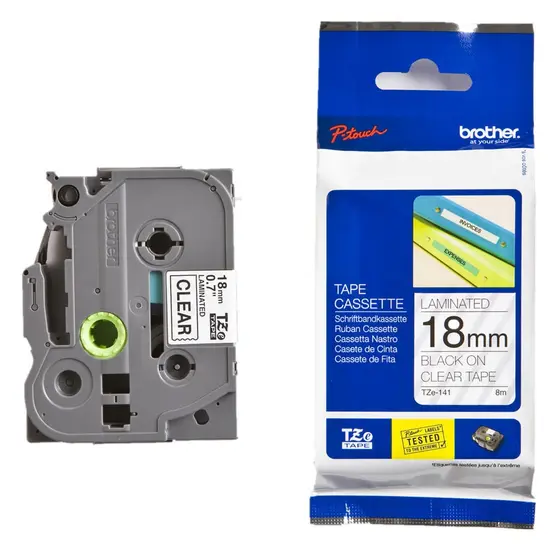 Консуматив Brother TZe-141 Tape Black on Clear, Laminated, 18mm, 8m