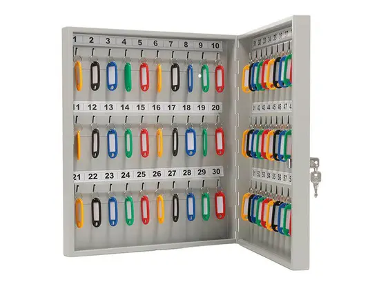 Табло за ключове KL 60 броя - сиво, за 60 ключа, отворено
