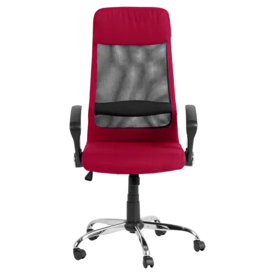 Директорски стол БРАТАН- дамаска цвят бордо, черна мрежа