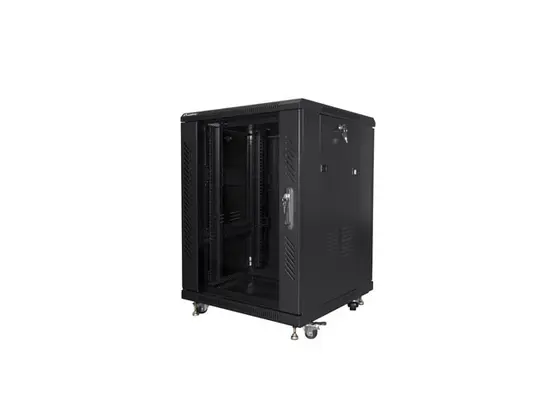 Комуникационен шкаф Lanberg rack cabinet 19' free-standing 15U600x600 (flat pack) black