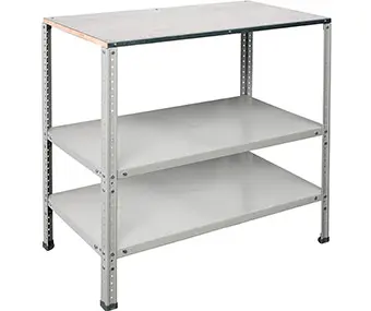 Работно бюро PMT G112 - сива стоманена конструкция, МДФ плот, празно