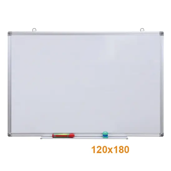Бяла дъска с алуминиева рамка 120х180 см - снимка оптред на размерите