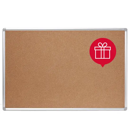 Коркова дъска с алуминиева рамка- с подарък