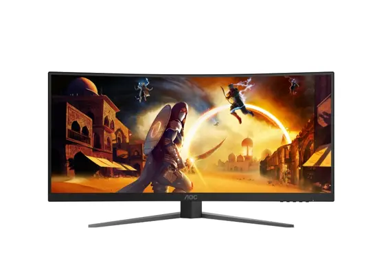 Монитор AOC CU34G4Z, 34" Curved 1500R, VA, WLED, 3440x1440@240Hz, 1ms GtG, 0.3ms MPRT, 450cd m/2, 2500:1, 80M:1 DCR, Adaptive Sync, FlickerFree, Low Blue Light, Tilt, Height Adjust, Pivot, Swivel, 2xHDMI, DP, USB hub