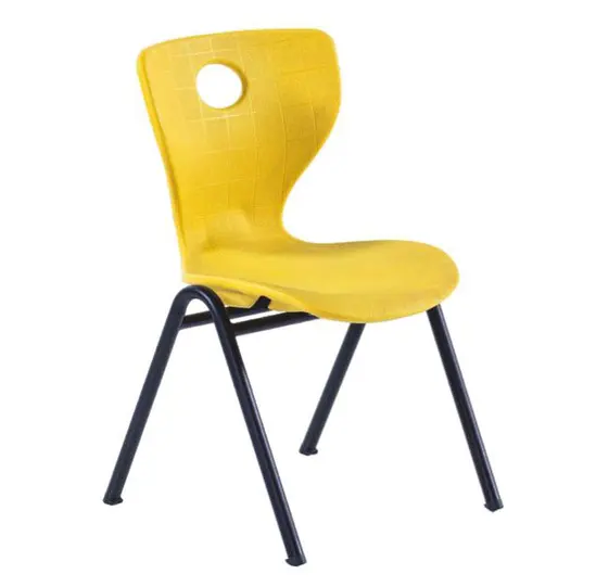 Ученически стол 108 S- жълт цвят седалка, черни крака