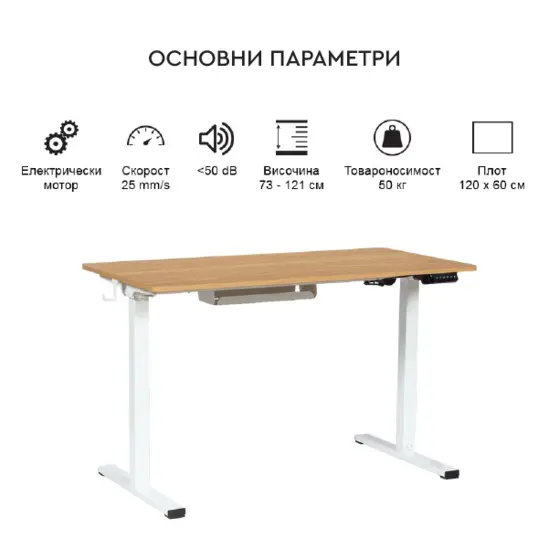 Ергономично бюро КУКУШ 11- основни парараметри на бюрото