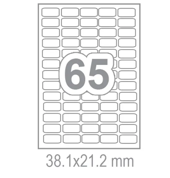 Самозалепващи етикети 38.1x21.2 65 бр.