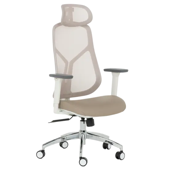 Директорски стол АНГЕЛА- снимка отстрани, хромирана кръстачка