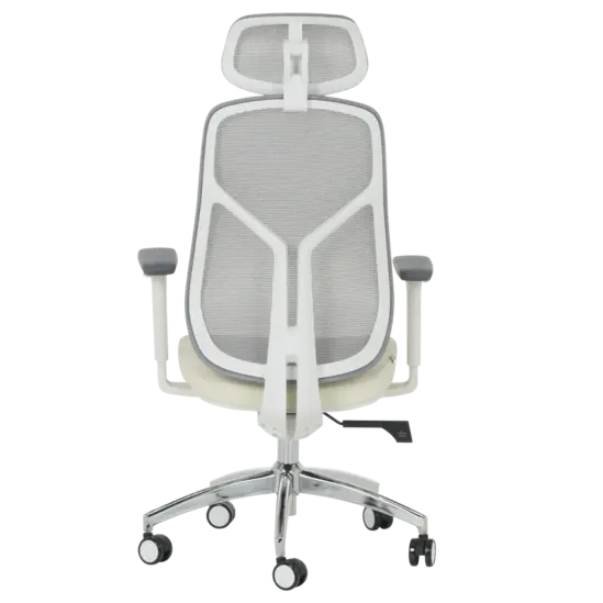 Директорски стол АНГЕЛА- бяла полипропиленова рамка, снимка гръб