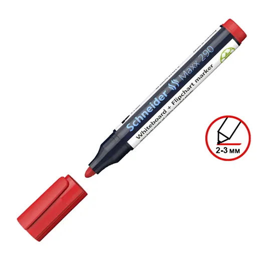 Маркер за бяла дъска и флипчарт Maxx 290 червен с пиктограма за мм