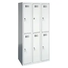 Метален гардероб FRT с 6 отделения 180х90х50 см - сниман отстрани, затворени врати, сив