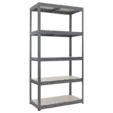 Метален стелаж 180х90х45см - сив, МДФ рафтове, 350 кг товароносимост