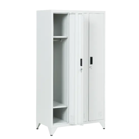 Метален гардероб BTL К с 3 отделения 166х83х45 см- отворена лява врата, празен