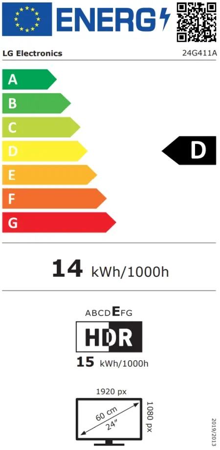 Монитор LG 24G411A-B, UltraGear 23.8" IPS, AG, 1ms MBR, 144Hz, 5ms GtG, 1500:1, 250cdm2, Full HD 1920x1080, sRGB 99%, HDR10, NVIDIA G-SYNC, AMD FreeSync, HDMI, DisplayPort, LG Switch, Headphone Out, VRR, Reader mode Tilt, Black