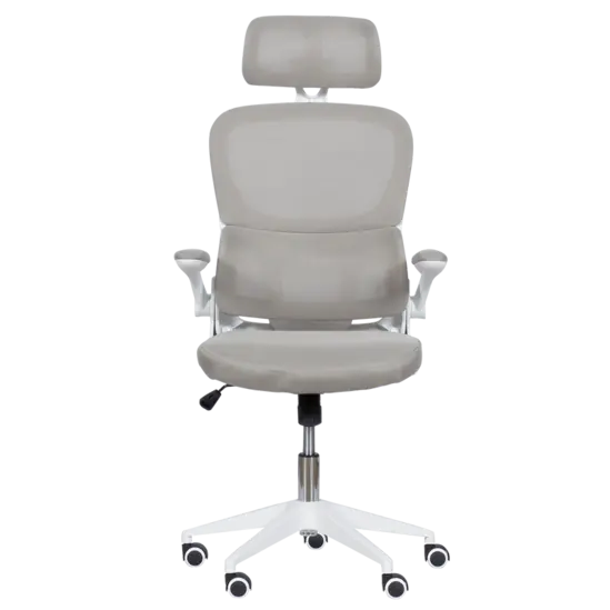 Директорски стол АТИЛА- снимка отпред, бяла полипропиленова база