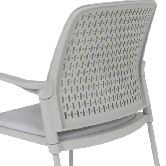 Посетителски стол ЛИМБО-снимка отзад, полипропиленова сива рамка