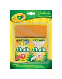 Комплект бели и цветни тебешири с гъба Crayola 24 броя