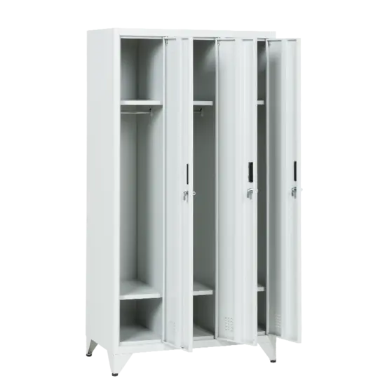 Метален гардероб BTL К с 3 отделения 166х83х45 см- сниман отстрани, отворени врати