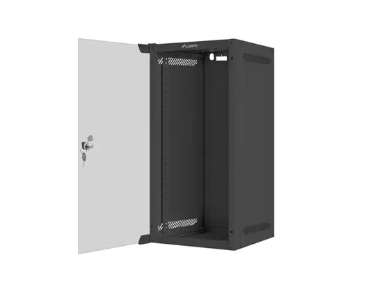 Комуникационен шкаф Lanberg rack cabinet 10' wall-mount 12U280x310 (flat pack) with glass door black