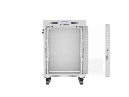 Комуникационен шкаф Lanberg rack cabinet 19' free-standing 15U600x600 (flat pack) with glass door lcd grey v2