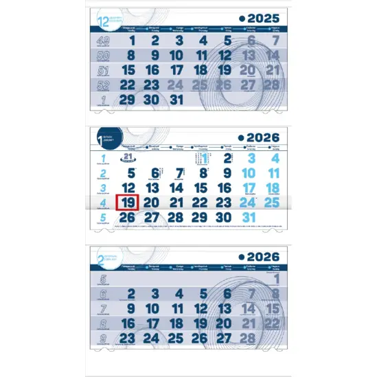 Работен календар Макси 3 - син календариум