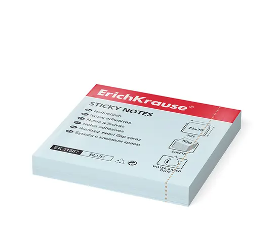 Самозалепващи листчета 75х75мм син пастел