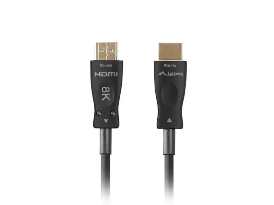 Кабел Lanberg HDMI MM v2.1 cable 100m optical black aoc