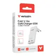 Зарядно устройство Verbatim Fold 'n' Go GaN Charger 65W EU plug White