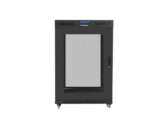 Комуникационен шкаф Lanberg rack cabinet 19' free-standing 22U800x1000 (flat pack) with mesh door lcd black v2