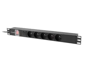 Разклонител Lanberg power distribution unit (pdu) 19' 1U 16a 2m 5x french outlets black