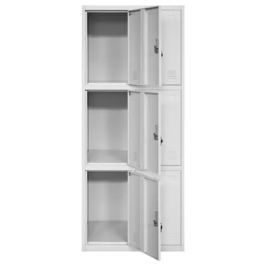 Метален гардероб BTL ZH с 6 отделение 185х76х45 см - сниман отпред, с отворени врати