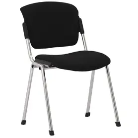 Посетителски стол ДИАН- снимка отпред, черна дамаска