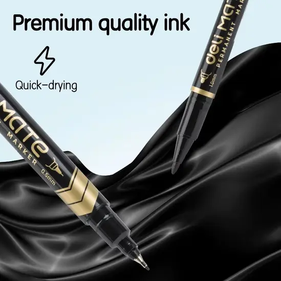 Перманентен маркер Deli двувърх - висококачествено мастило