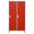 Метален гардероб BTL с 2 отделения 80x40x140 - червен, сниман отпред, затворени врати