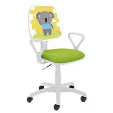 Детски стол КОАЛА- бял полипропилен, с коала