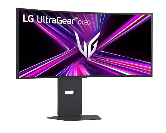Монитор LG 34GX900A-B, 34', OLED UltraGear 21:9 Curved, IPS 0.03 ms, WQHD (3440x1440), 240Hz, HDR 10, 1500000:1, 250 cdm2, DCI-P3 98.5%, VRR, Free-sync, G-Sync, USB-C, PD 65W, HDMI, DP, PBP, Speakers 7Wx2, LG Switch, Height, Swivel, Tilt, Black