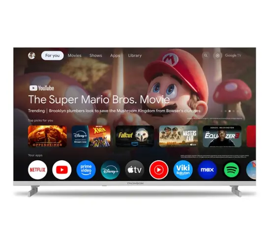 Телевизор Thomson 40" FHD Google TV; 1920 x 1080 (FHD), DLED, 60 Hz, HDR10, Dolby Audio, Google Cast, DVB-TT2CSS2, Wi-Fi, Bluetooth, LAN, HDMI 3 (1.4), USB 2 (2.0), Hotel mode, Side Feet, Black