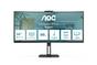 Монитор AOC CU34V5C/BK, 34' Curved 1500R VA WLED, 3440x1440@100Hz, 4ms GtG, 1ms MPRT, 300cd m/2, 3000:1, 20M:1 DCR, Adaptive Sync, FlickerFree, Low Blue Light, 5Wx2, Tilt, Height Adjust, Swivel, HDMI, DP, USB hub