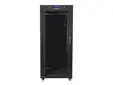 Комуникационен шкаф Lanberg rack cabinet 19' free-standing 27U  600x600 self-assembly flat pack with glass door LCD, black
