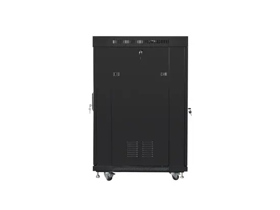 Комуникационен шкаф Lanberg rack cabinet 19' free-standing 22U800x800 (flat pack) with glass door lcd black v2