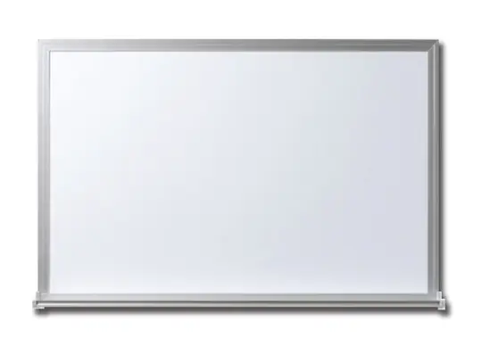 Бяла магнитна дъска с алуминиева рамка 120х240 см - снимка на дъската отпред, изчистена