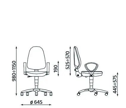Работен стол АВРЕЛИ- схема, размери